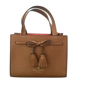 Kate Spade Hayes Street Mini Satchel Pebbled Leather Brown Crossbody